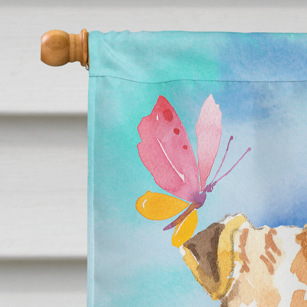 Caroline's Treasures Easter Eggs Fox Terrier Flag Canvas House Size CK1892CHF