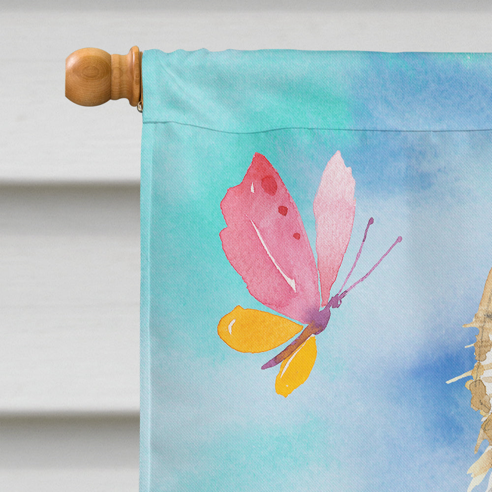 Caroline's Treasures Easter Eggs White Collie Flag Canvas House Size CK1893CHF