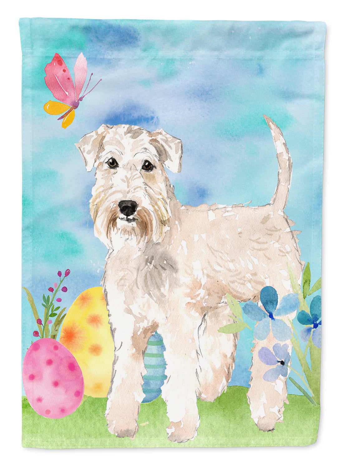 Caroline's Treasures Easter Eggs Wheaten Terrier Flag Canvas House Size CK1894CHF
