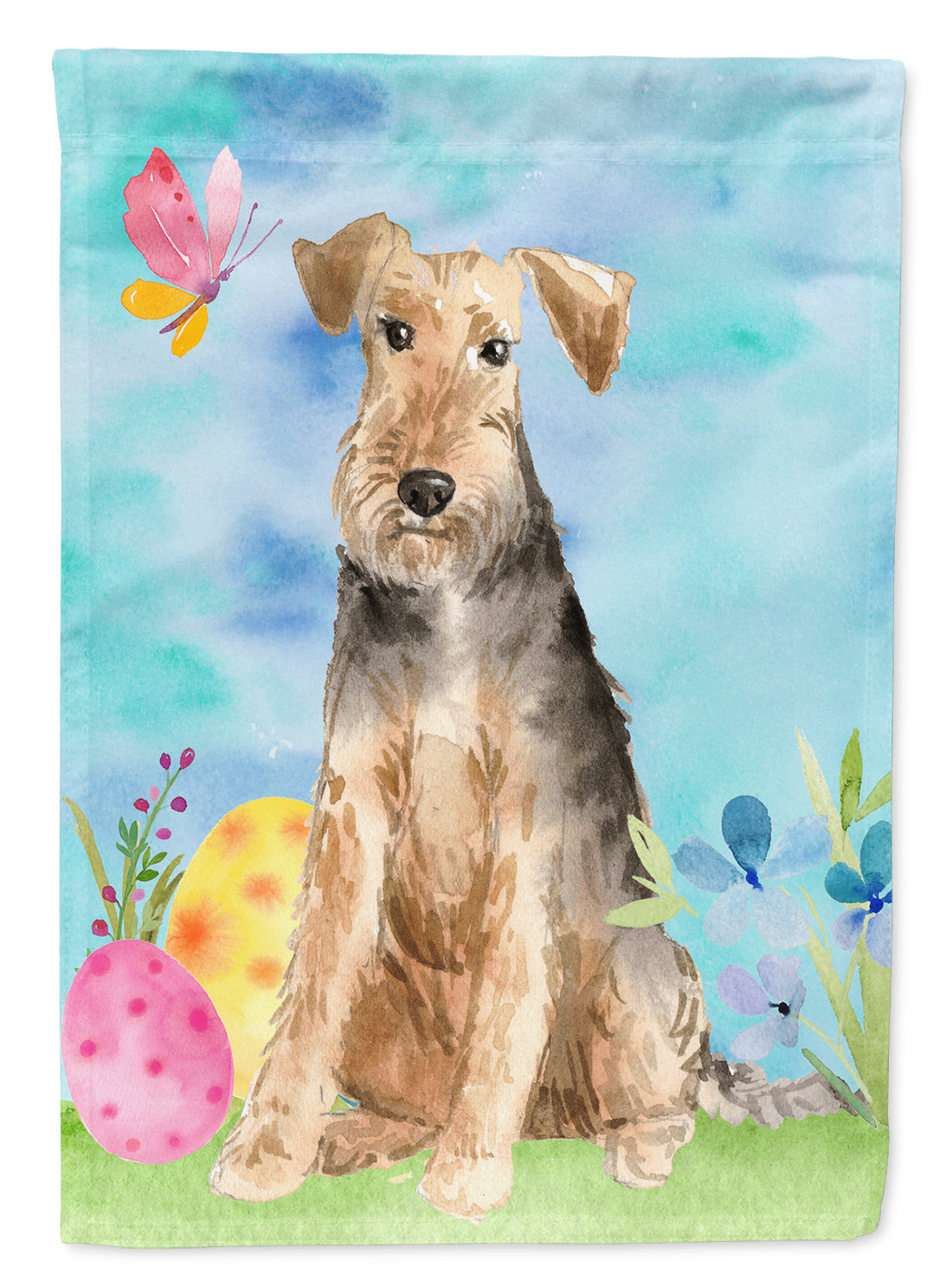 Easter Eggs Welsh Terrier Flag Canvas House Size CK1895CHF  the-store.com.