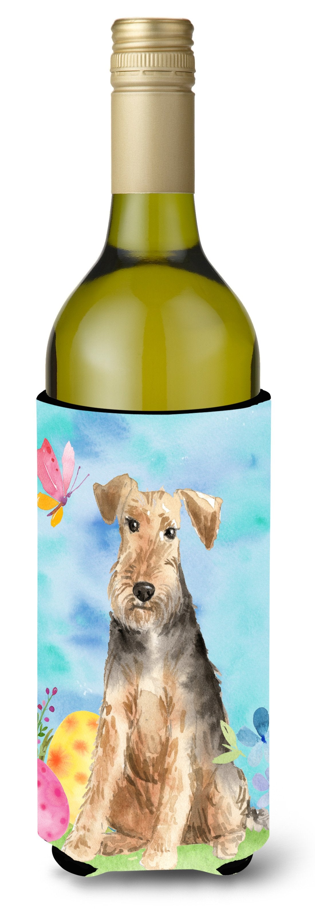 Easter Eggs Welsh Terrier Wine Bottle Beverge Insulator Hugger CK1895LITERK by Caroline&#39;s Treasures