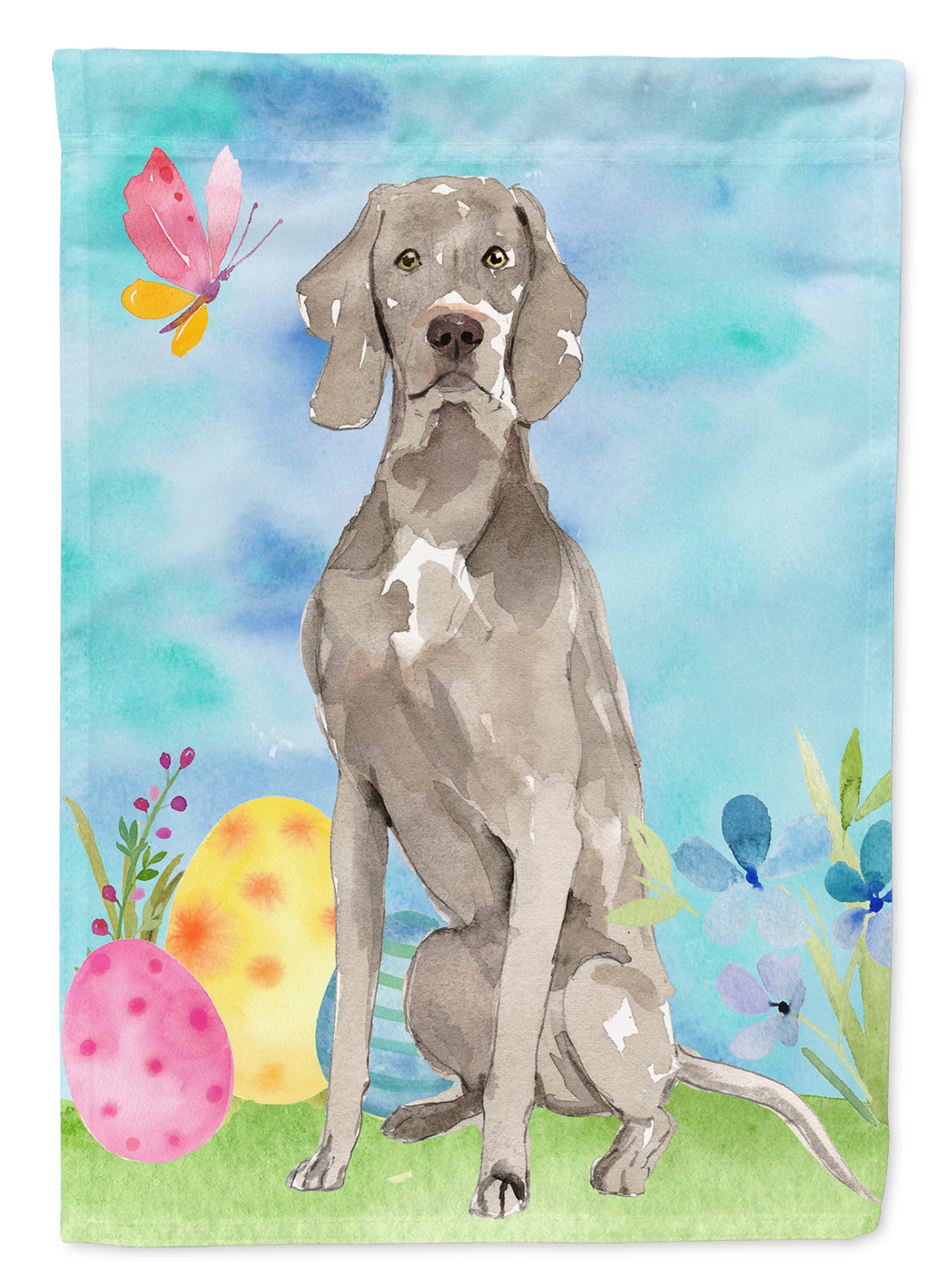 Easter Eggs Weimaraner Flag Canvas House Size CK1896CHF  the-store.com.