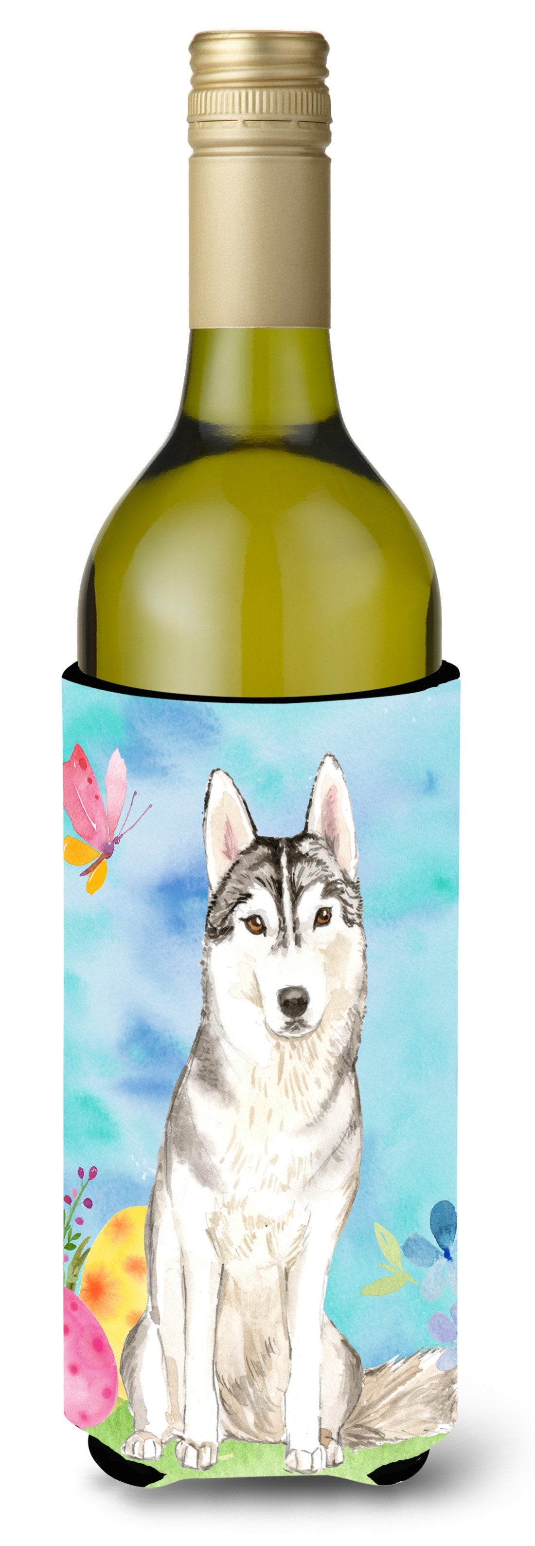 Easter Eggs Siberian Husky Wine Bottle Beverge Insulator Hugger CK1898LITERK by Caroline&#39;s Treasures