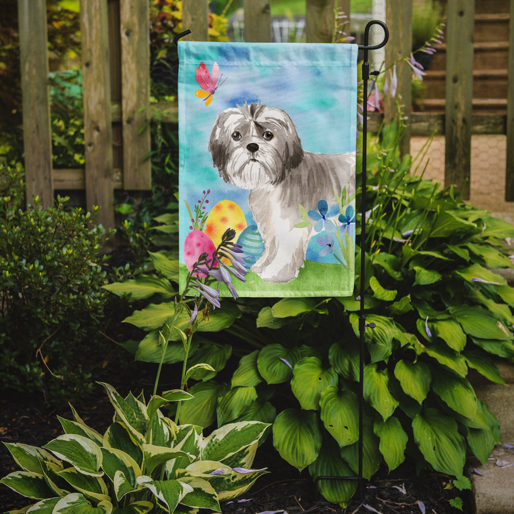 Caroline's Treasures Easter Eggs Shih Tzu Puppy Garden Flag - Outdoor Decorative Yard Flag CK1899GF