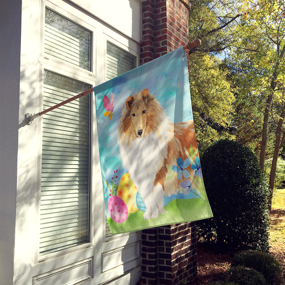 Easter Eggs Rough Collie Flag Canvas House Size CK1904CHF  the-store.com.