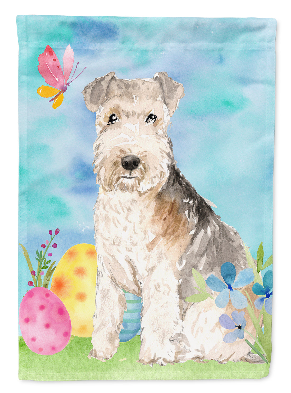 Caroline's Treasures Easter Eggs Lakeland Terrier Flag Canvas House Size CK1910CHF