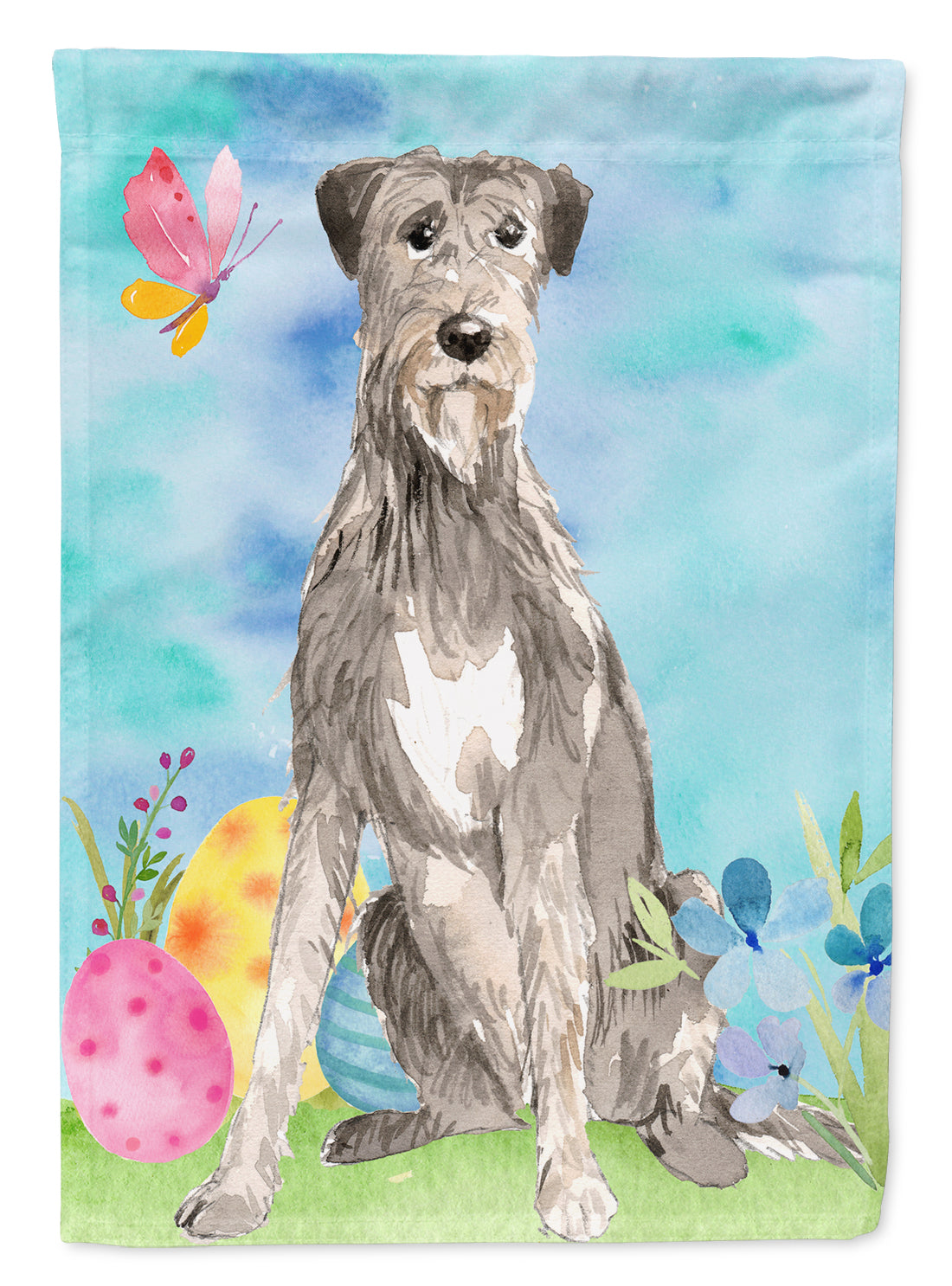 Easter Eggs Irish Wolfhound Flag Canvas House Size CK1913CHF