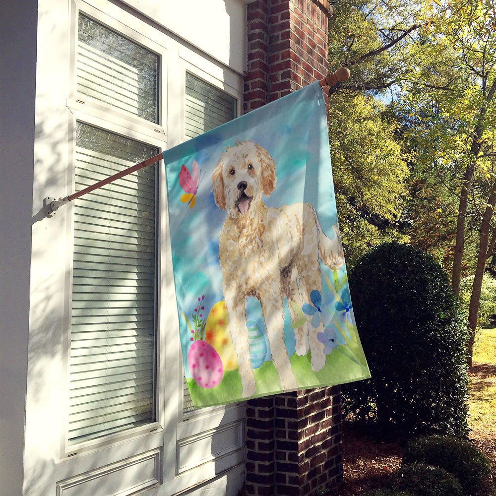 Easter Eggs Goldendoodle Flag Canvas House Size CK1916CHF  the-store.com.
