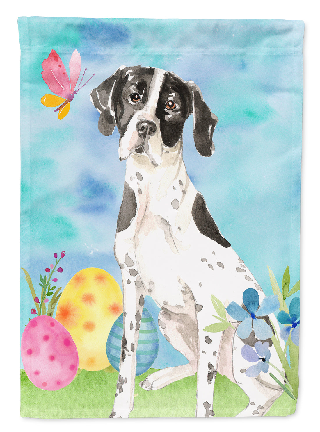 Easter Eggs English Pointer Flag Canvas House Size CK1917CHF  the-store.com.