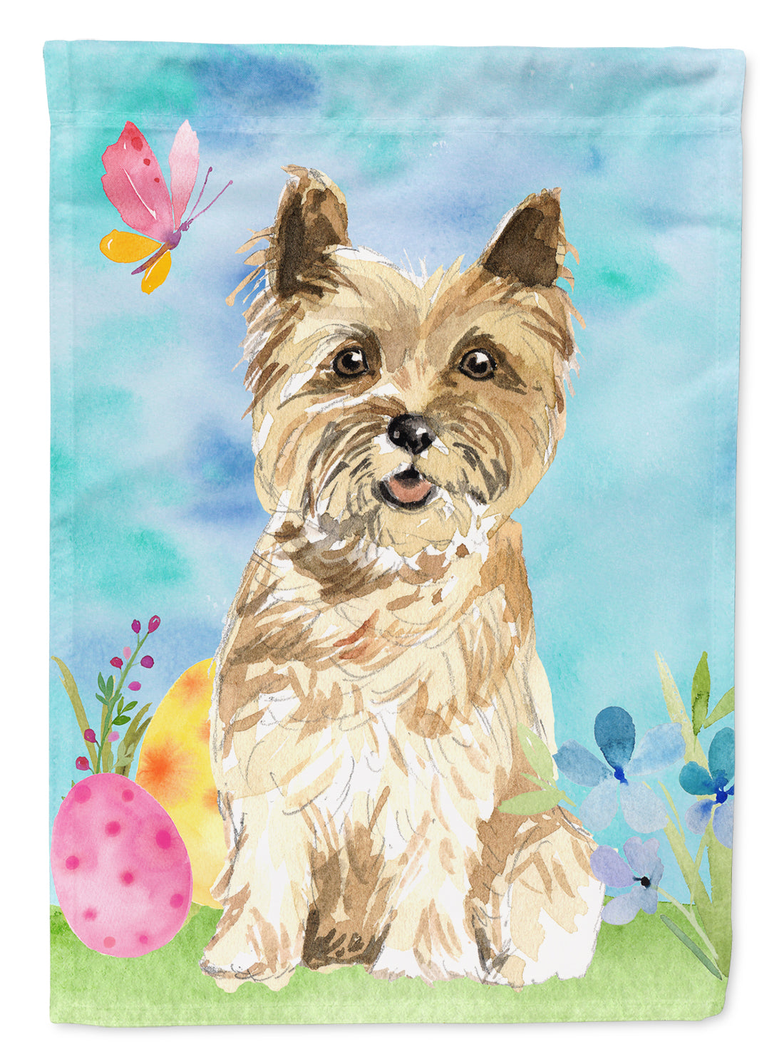 Easter Eggs Cairn Terrier Flag Canvas House Size CK1920CHF