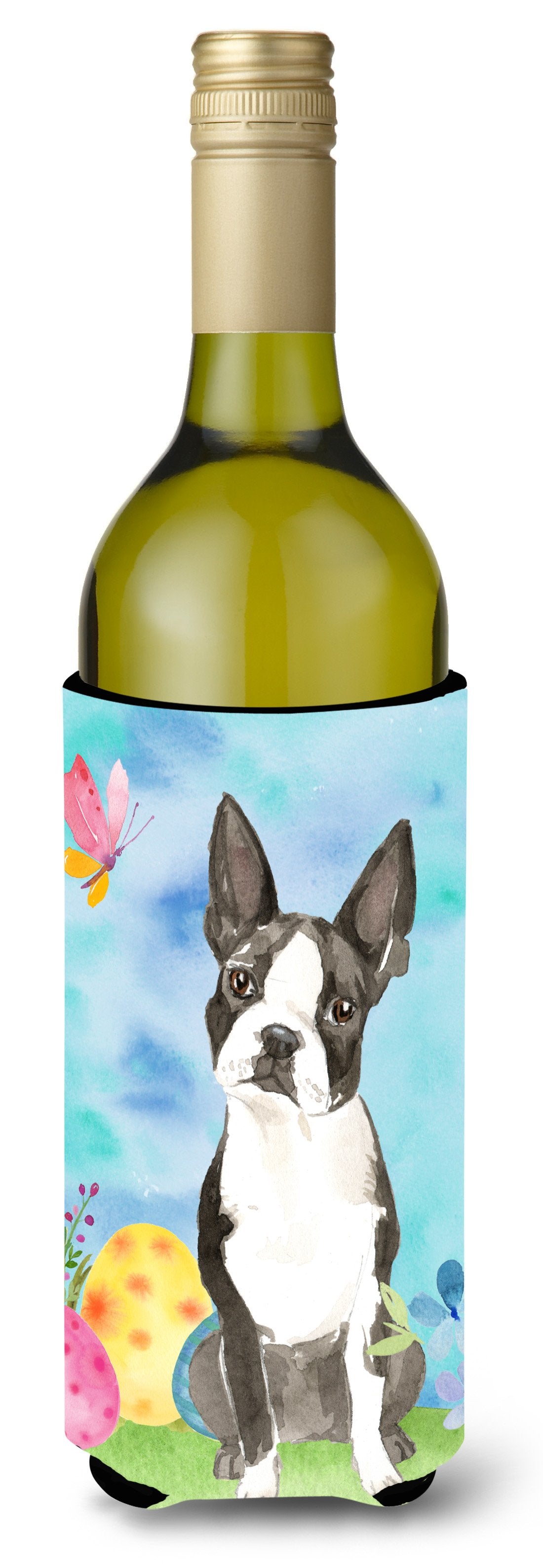 Easter Eggs Boston Terrier Wine Bottle Beverge Insulator Hugger CK1923LITERK by Caroline&#39;s Treasures
