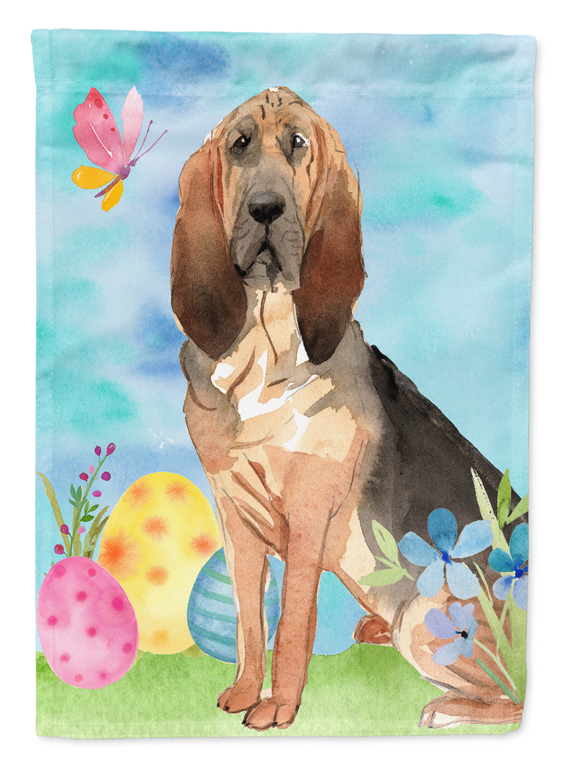 Easter Eggs Bloodhound Flag Canvas House Size CK1924CHF