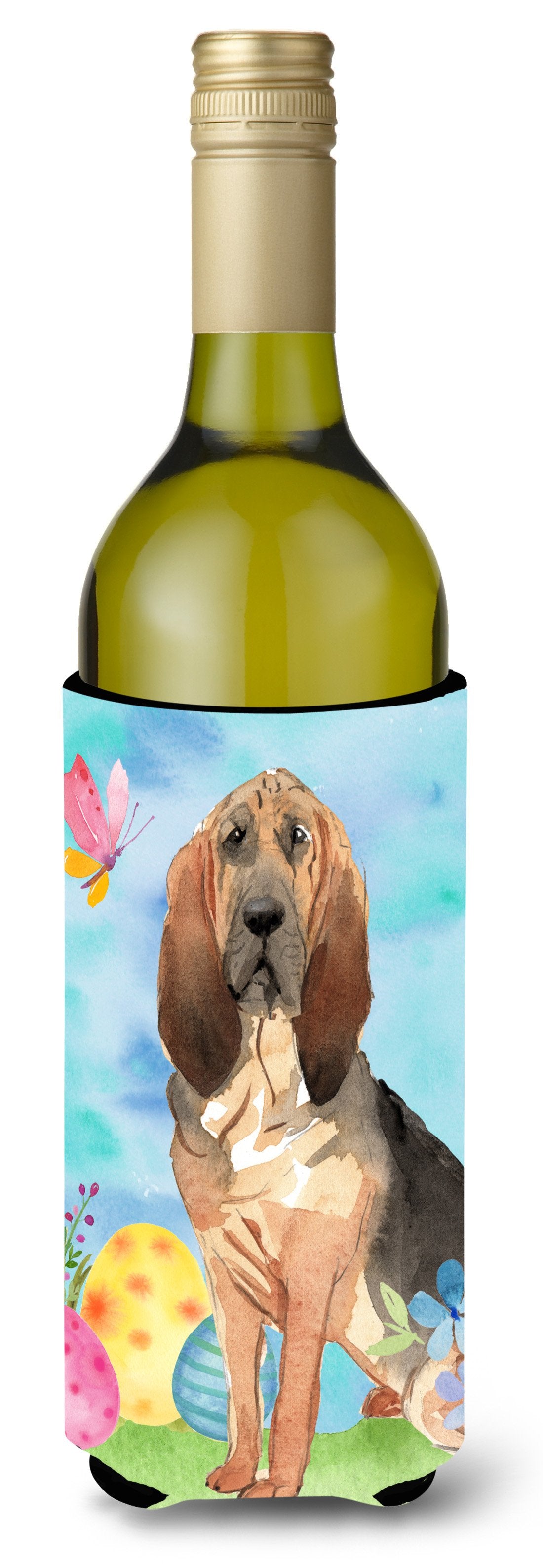 Easter Eggs Bloodhound Wine Bottle Beverge Insulator Hugger CK1924LITERK by Caroline&#39;s Treasures