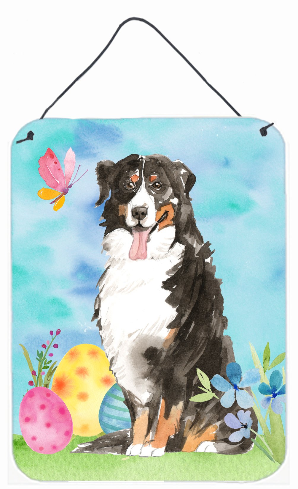 Easter Eggs Bernese Mountain Dog Wall or Door Hanging Prints CK1926DS1216 by Caroline's Treasures