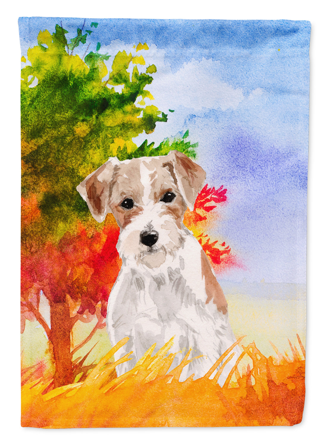 Jack Russell Terrier Fall Flag Canvas House Size CK1928CHF