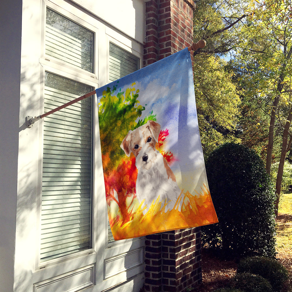 Jack Russell Terrier Fall Flag Canvas House Size CK1928CHF  the-store.com.