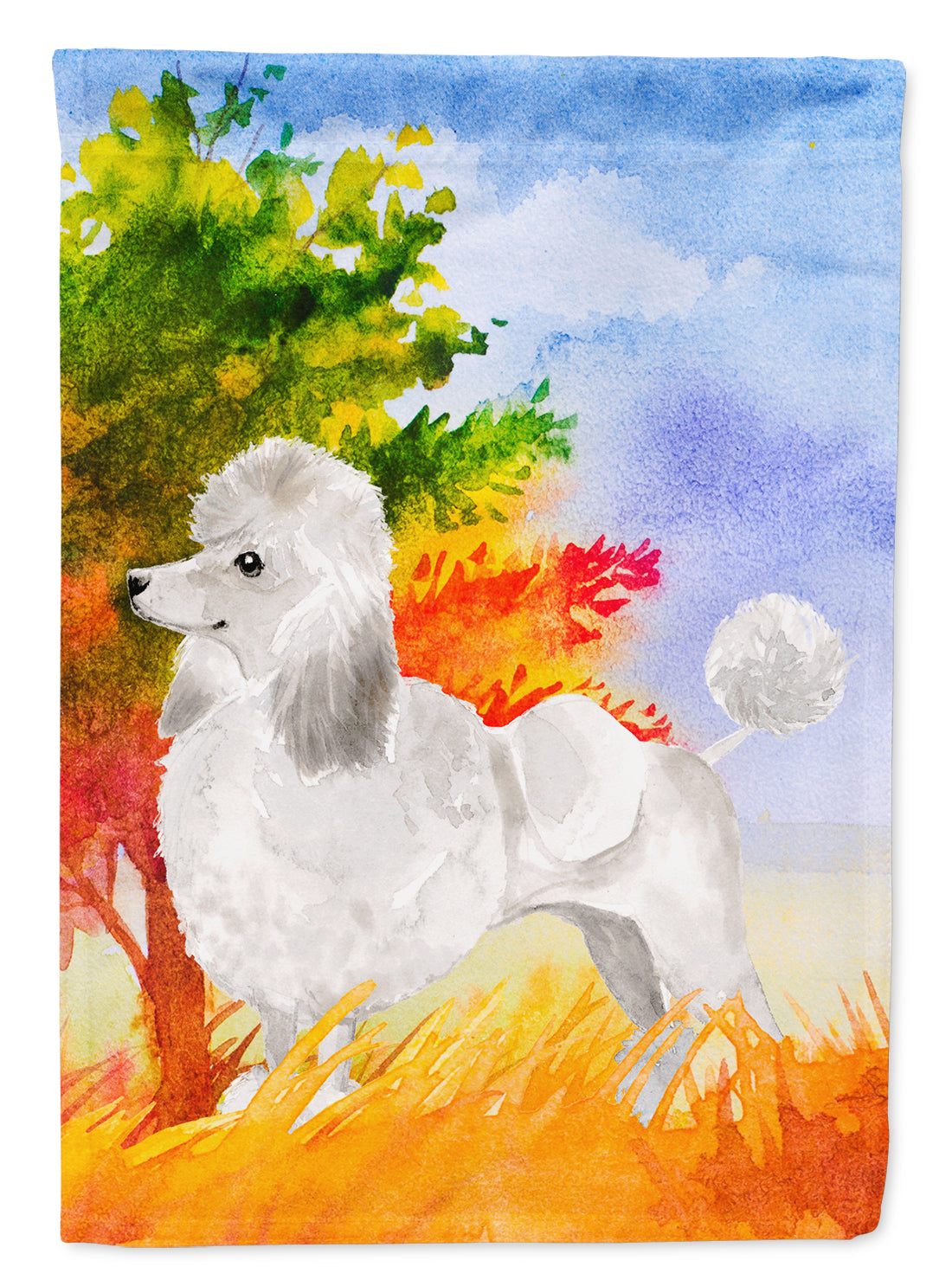 Fall Poodle Flag Canvas House Size CK1929CHF  the-store.com.