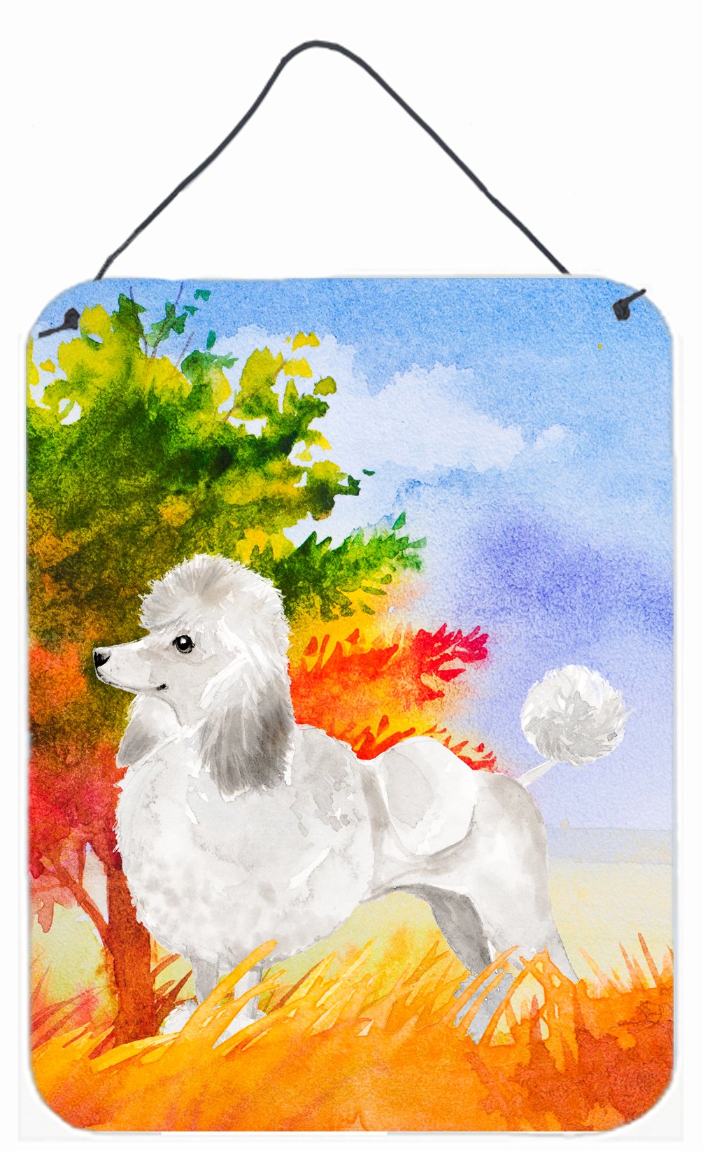 Fall Poodle Wall or Door Hanging Prints CK1929DS1216 by Caroline&#39;s Treasures