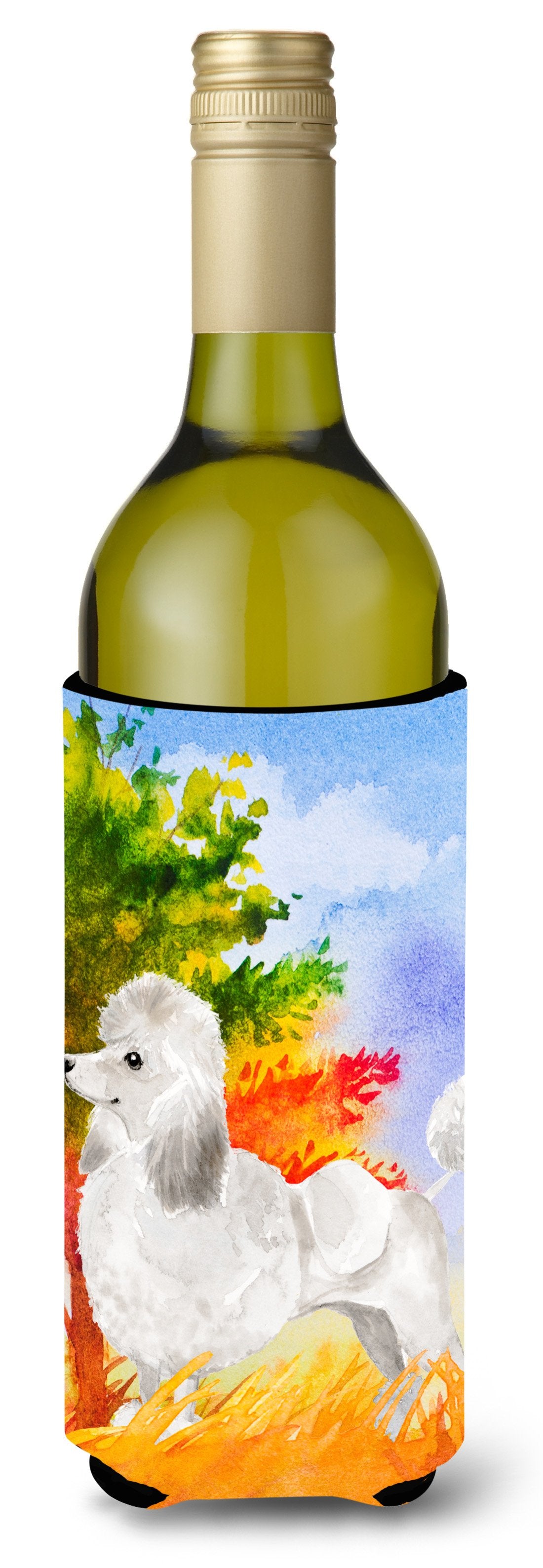 Fall Poodle Wine Bottle Beverage Insulator Hugger CK1929LITERK by Caroline&#39;s Treasures
