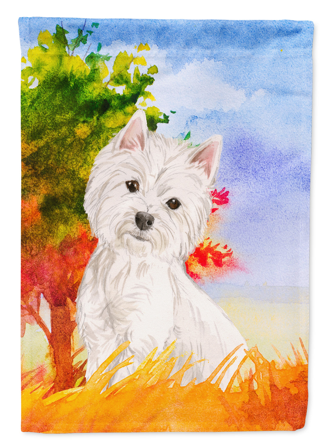 Fall Westie Flag Canvas House Size CK1930CHF  the-store.com.