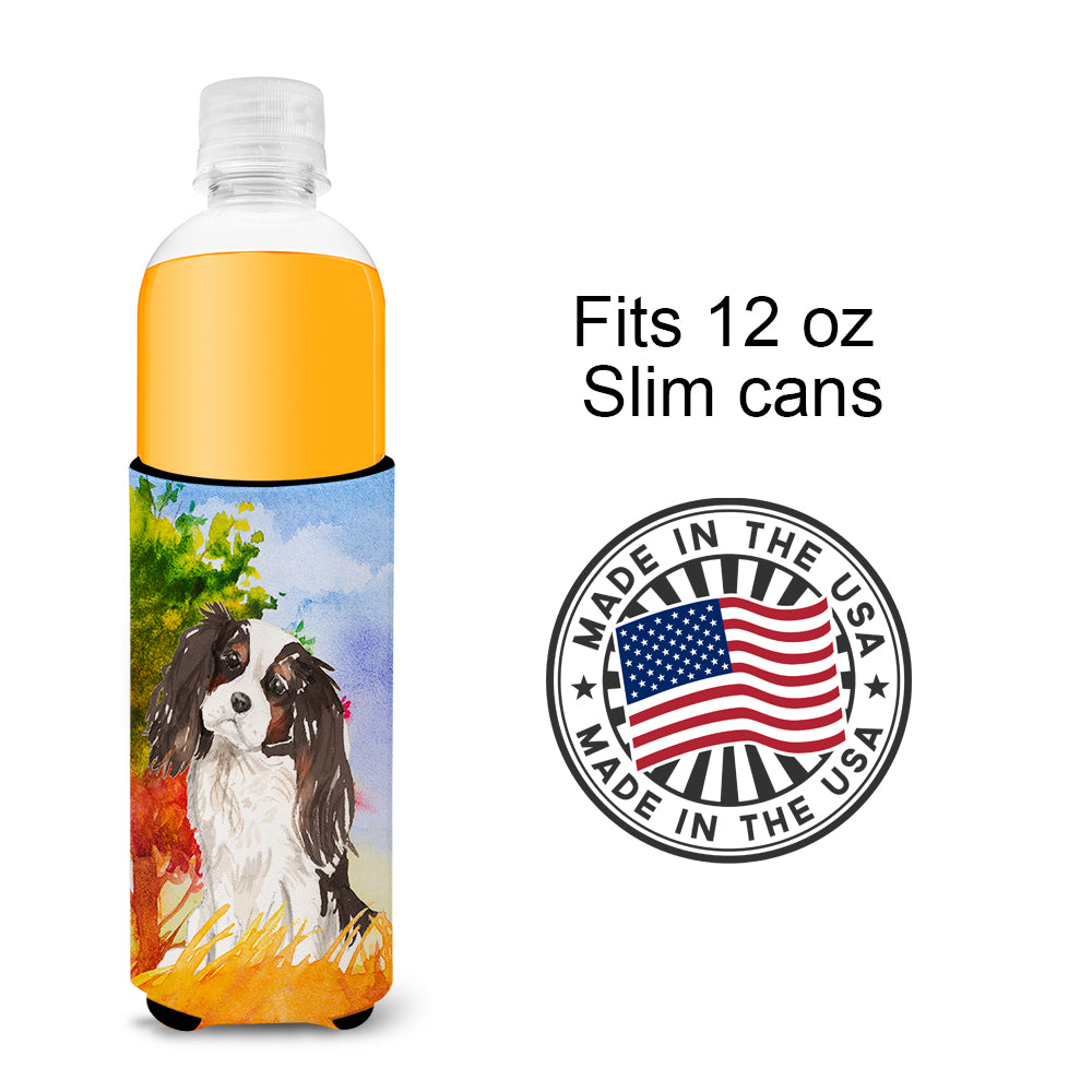 Fall Tricolor Cavalier Spaniel  Ultra Hugger for slim cans CK1931MUK  the-store.com.
