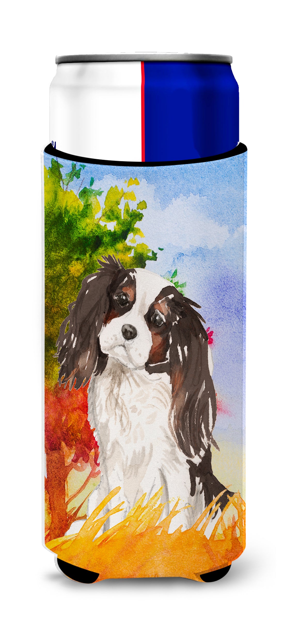 Fall Tricolor Cavalier Spaniel  Ultra Hugger for slim cans CK1931MUK  the-store.com.