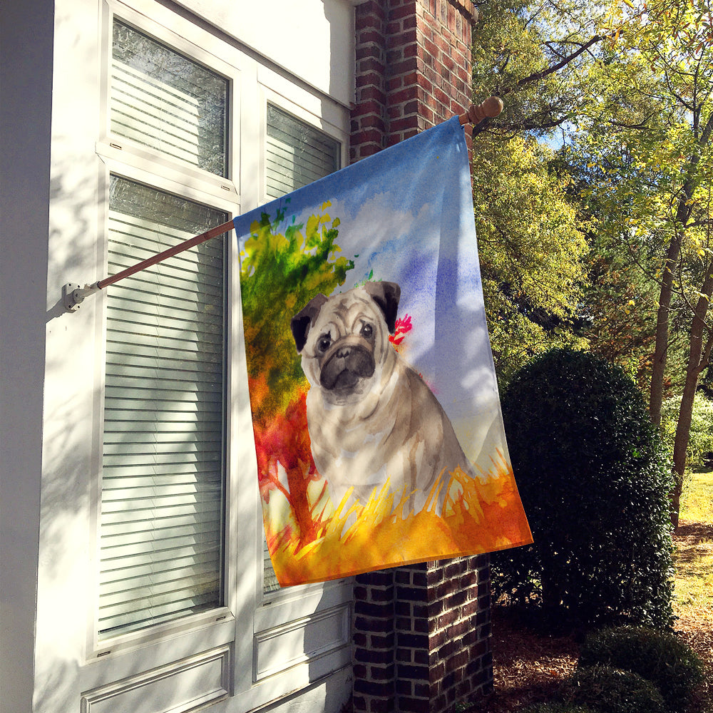Fall Fawn Pug Flag Canvas House Size CK1934CHF  the-store.com.