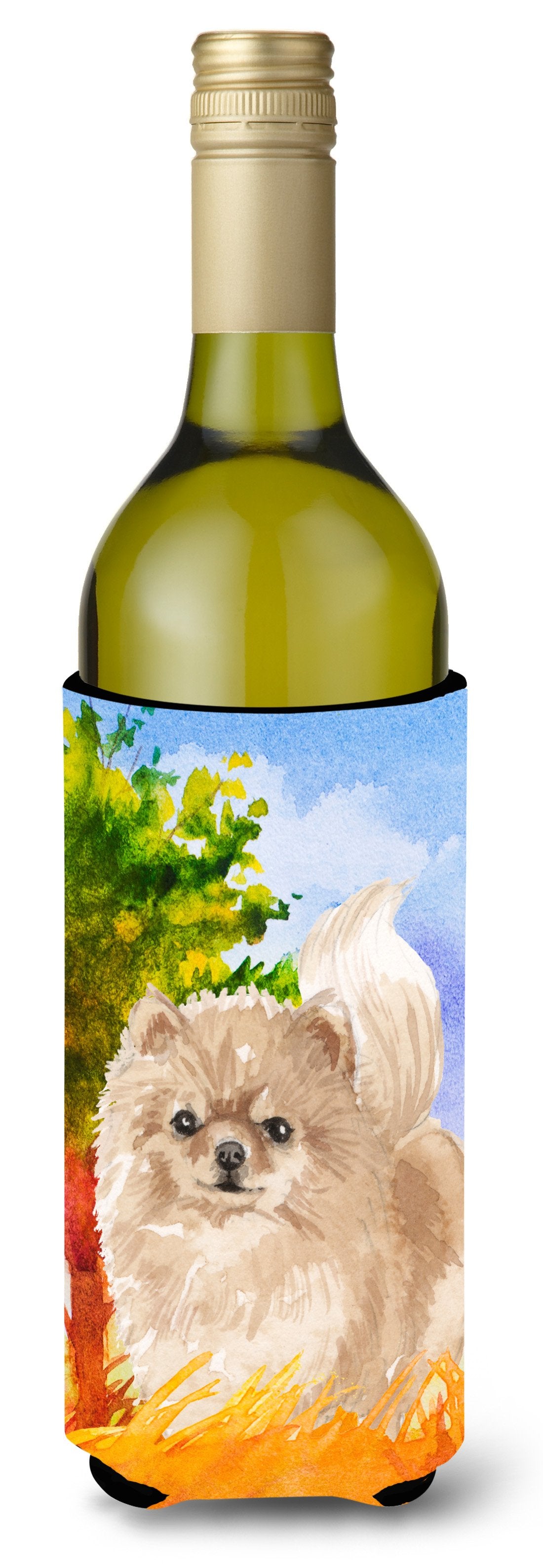 Fall Pomeranian Wine Bottle Beverage Insulator Hugger CK1935LITERK by Caroline&#39;s Treasures