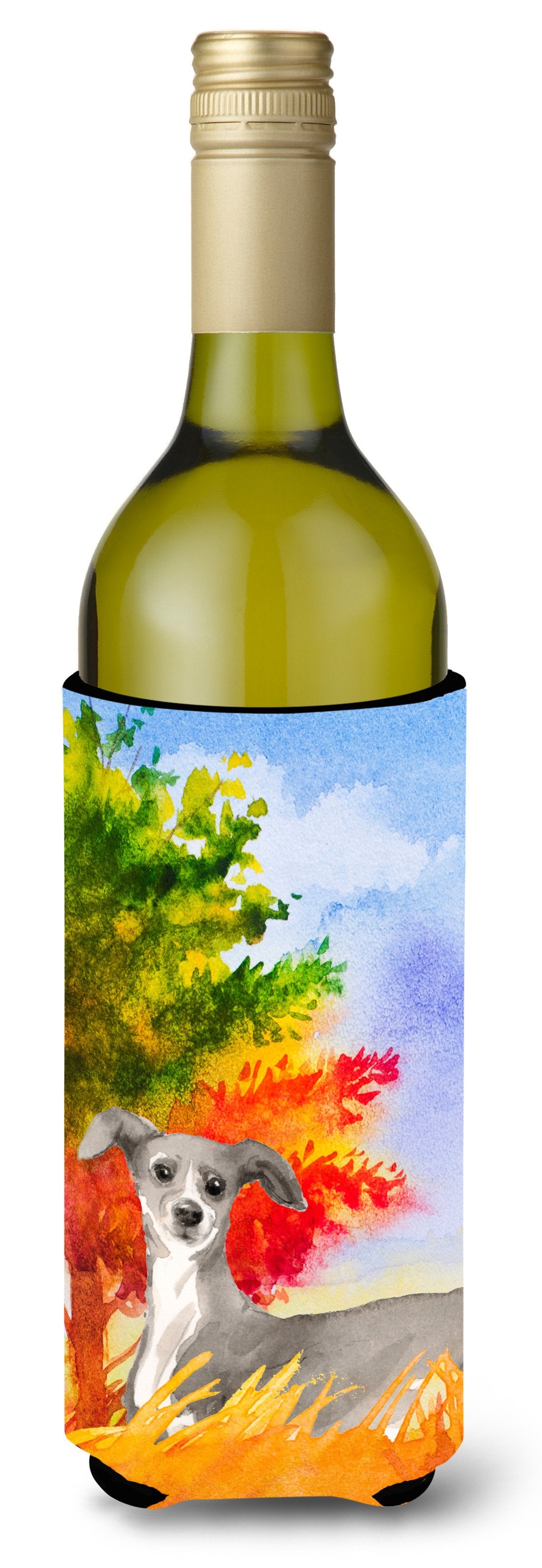 Fall Italian Greyhound Wine Bottle Beverage Insulator Hugger CK1939LITERK by Caroline&#39;s Treasures