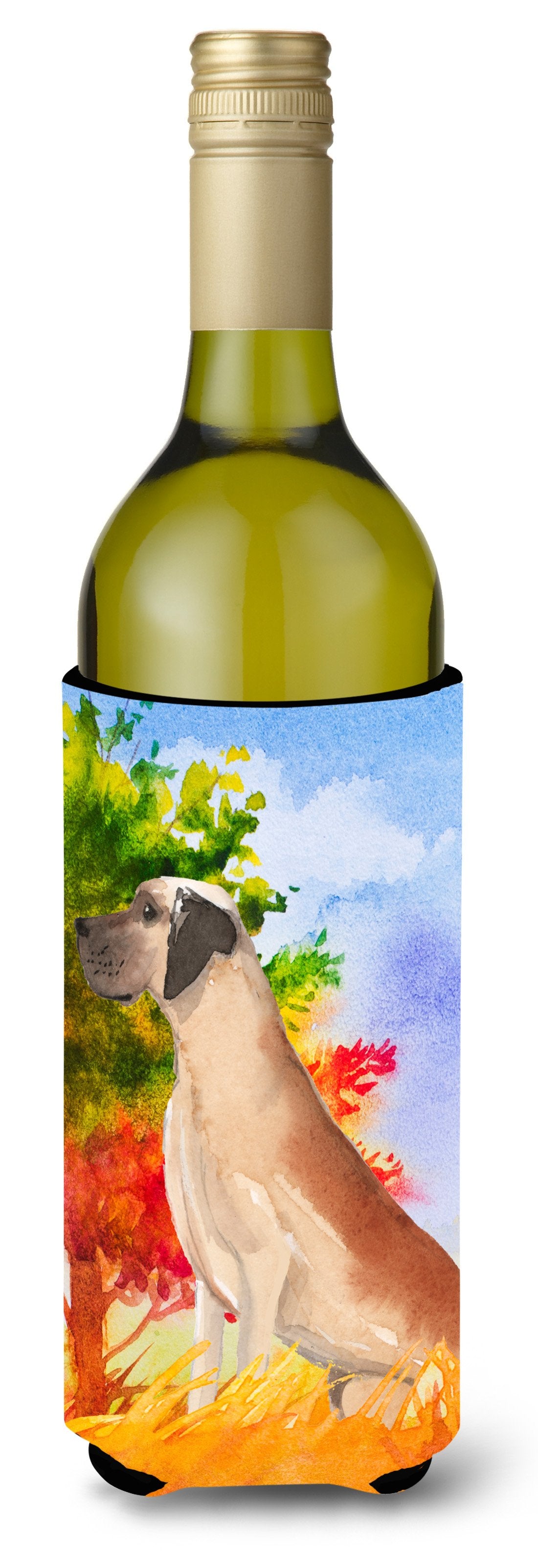 Fall Great Dane Wine Bottle Beverage Insulator Hugger CK1941LITERK by Caroline&#39;s Treasures