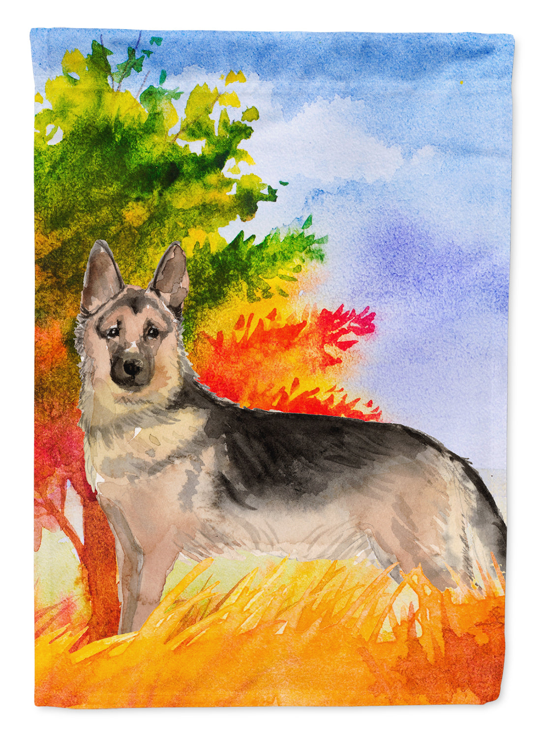 Fall German Shepherd Flag Canvas House Size CK1942CHF  the-store.com.