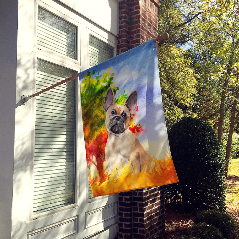Fall Fawn French Bulldog Flag Canvas House Size CK1943CHF  the-store.com.