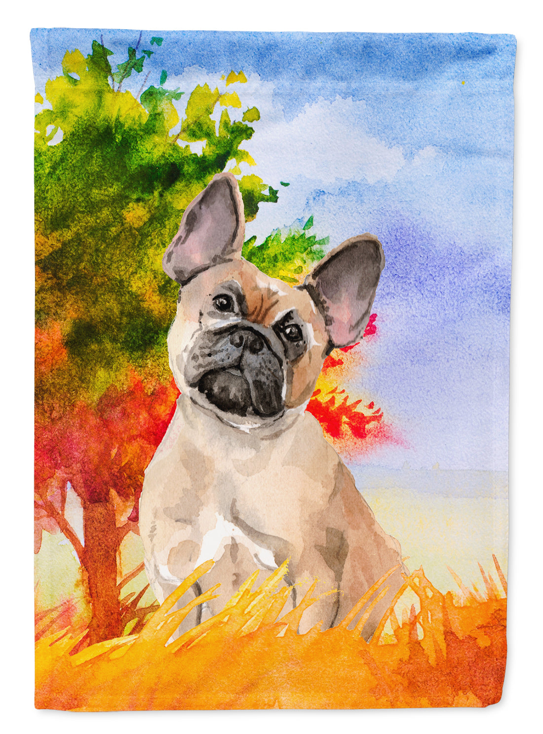 Fall Fawn French Bulldog Flag Canvas House Size CK1943CHF  the-store.com.