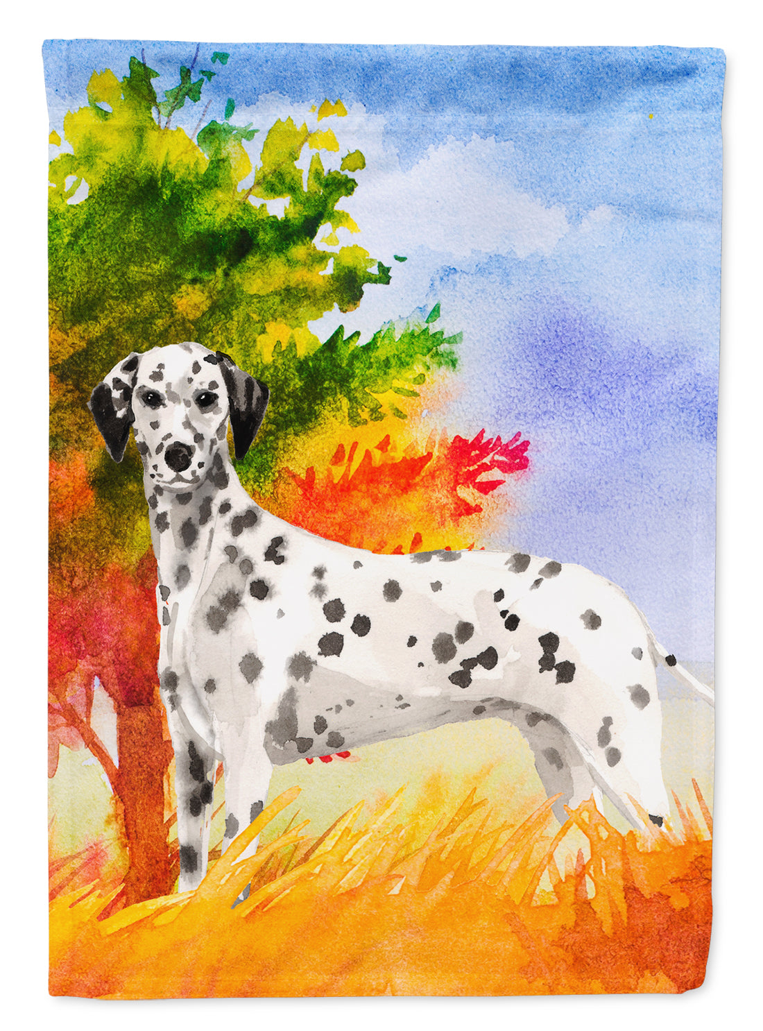 Fall Dalmatian Flag Canvas House Size CK1945CHF  the-store.com.