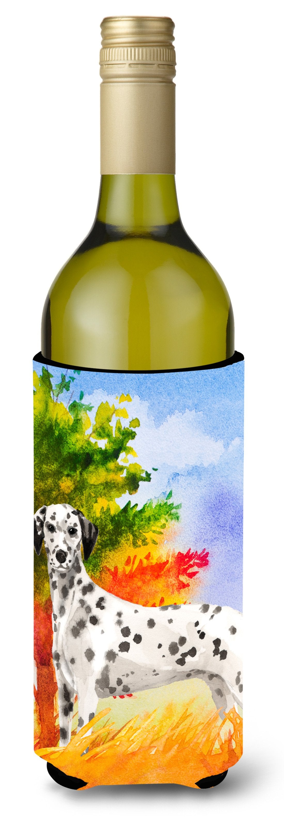 Fall Dalmatian Wine Bottle Beverage Insulator Hugger CK1945LITERK by Caroline&#39;s Treasures