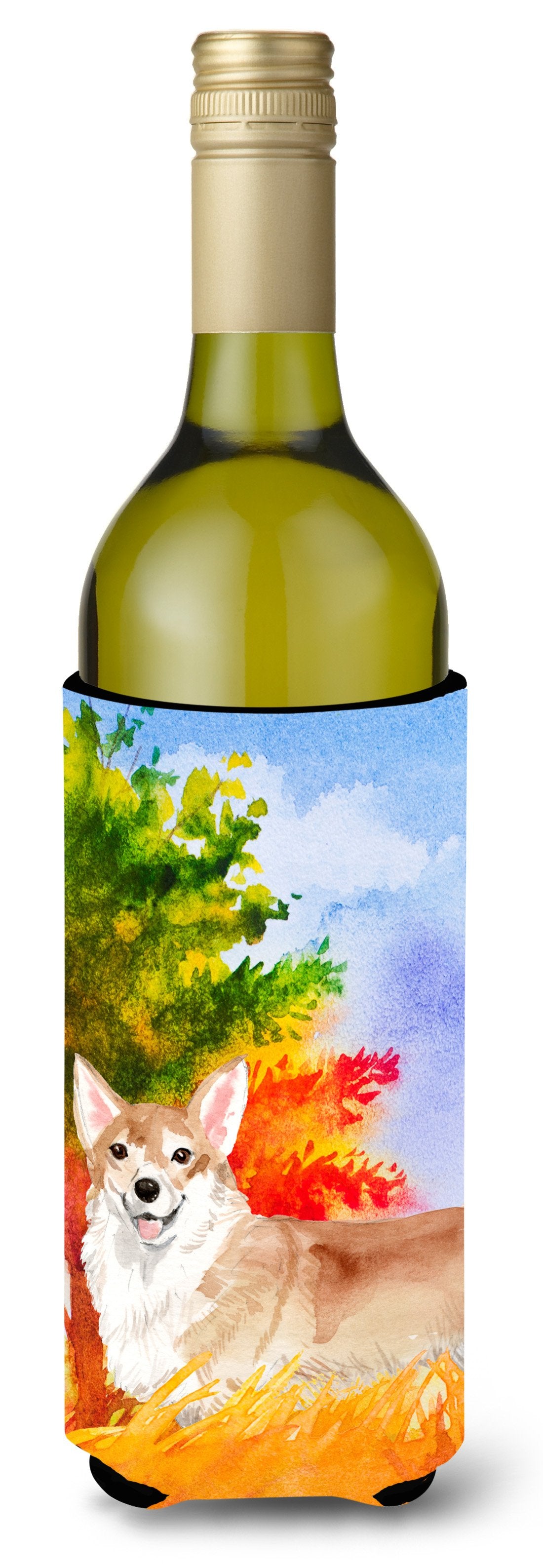 Fall Corgi Wine Bottle Beverage Insulator Hugger CK1946LITERK by Caroline&#39;s Treasures