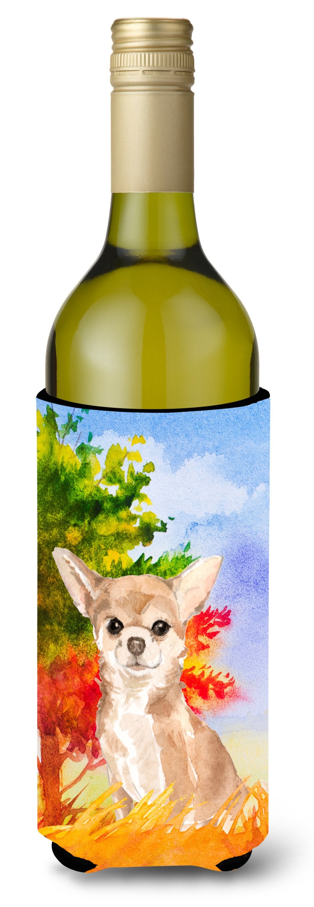 Fall Chihuahua Wine Bottle Beverage Insulator Hugger CK1948LITERK by Caroline&#39;s Treasures