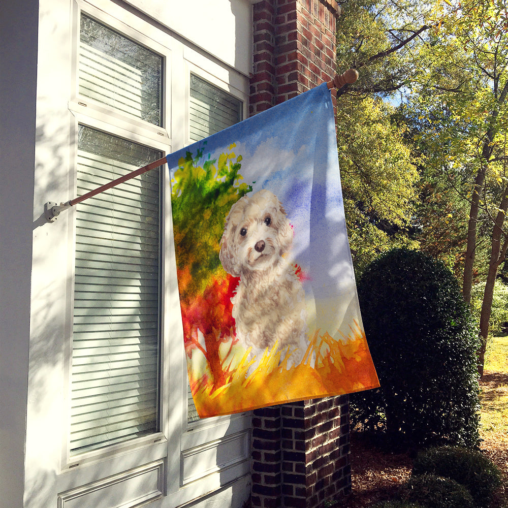 Fall Goldendoodle Flag Canvas House Size CK1949CHF