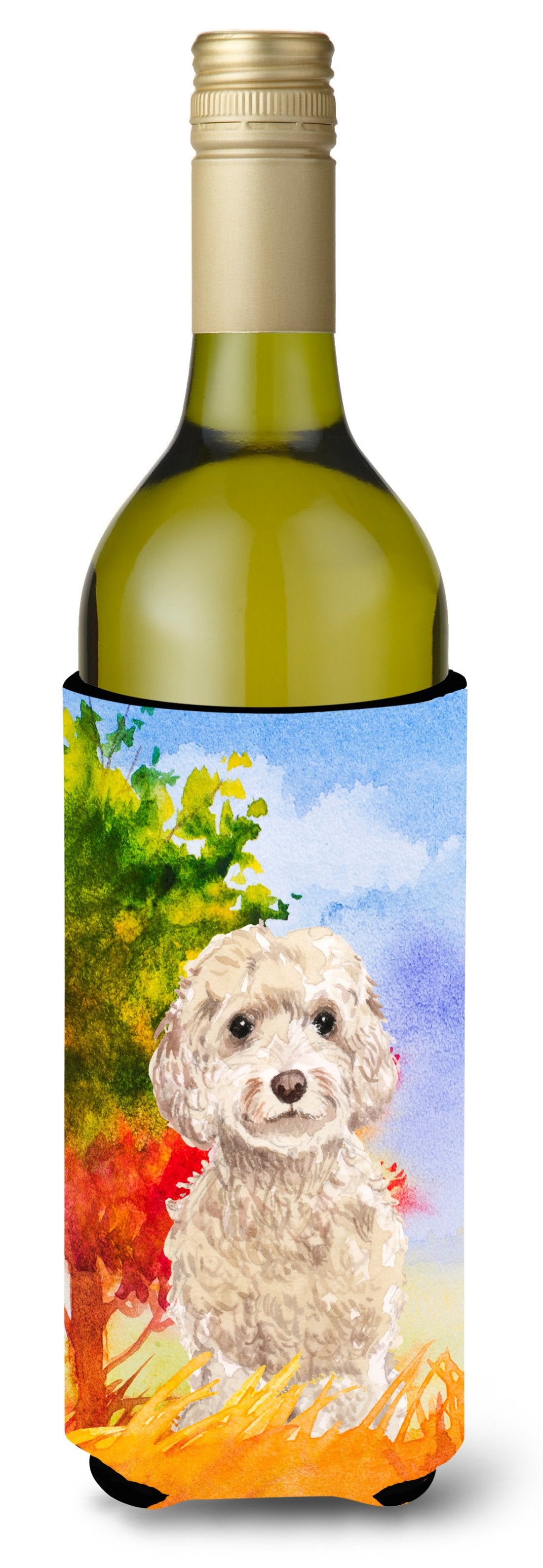 Fall Goldendoodle Wine Bottle Beverage Insulator Hugger CK1949LITERK by Caroline&#39;s Treasures