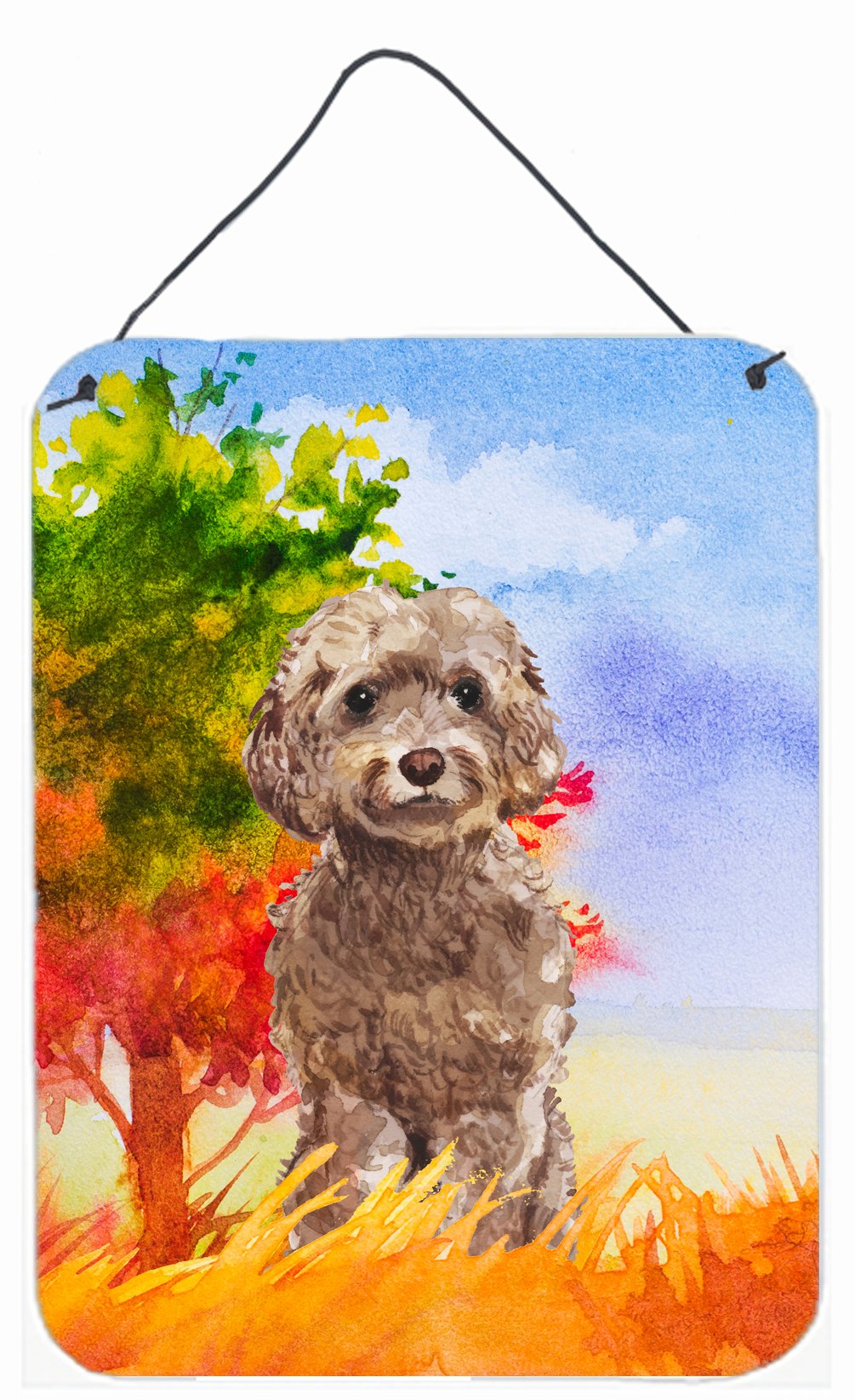 Fall Chocolate Labradoodle Wall or Door Hanging Prints CK1953DS1216 by Caroline&#39;s Treasures