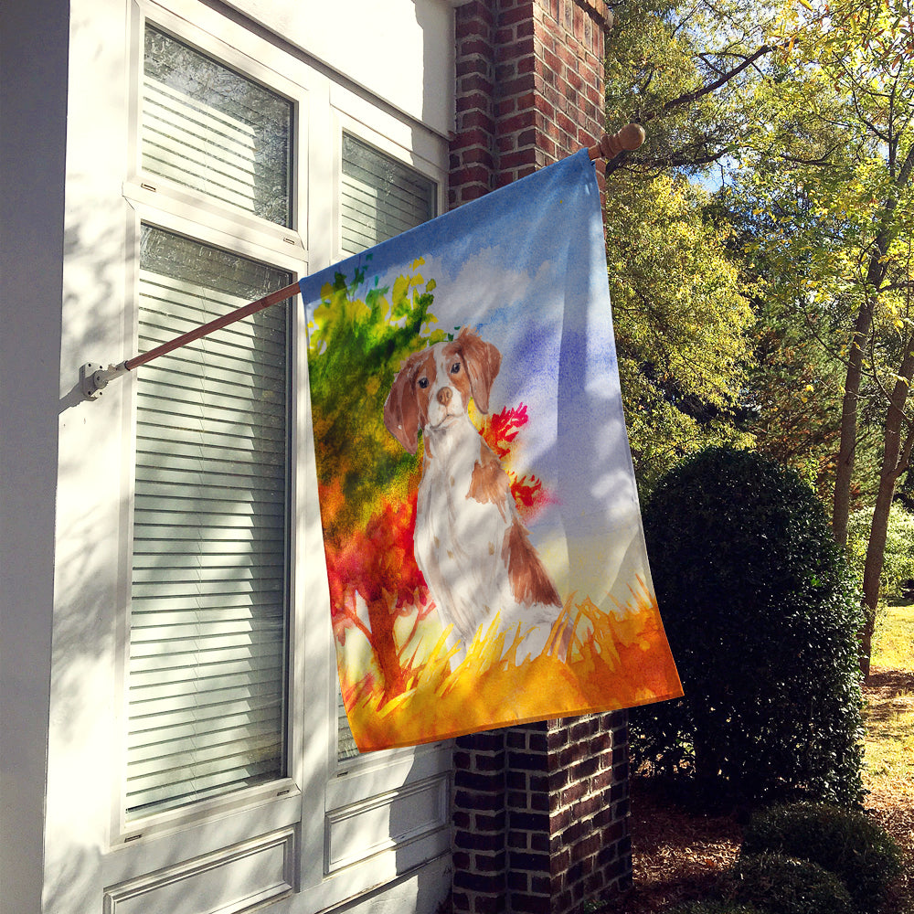 Fall Brittany Spaniel Flag Canvas House Size CK1954CHF  the-store.com.