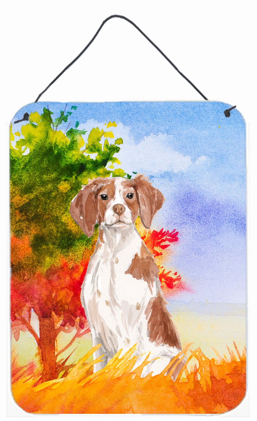 Fall Brittany Spaniel Wall or Door Hanging Prints CK1954DS1216 by Caroline&#39;s Treasures