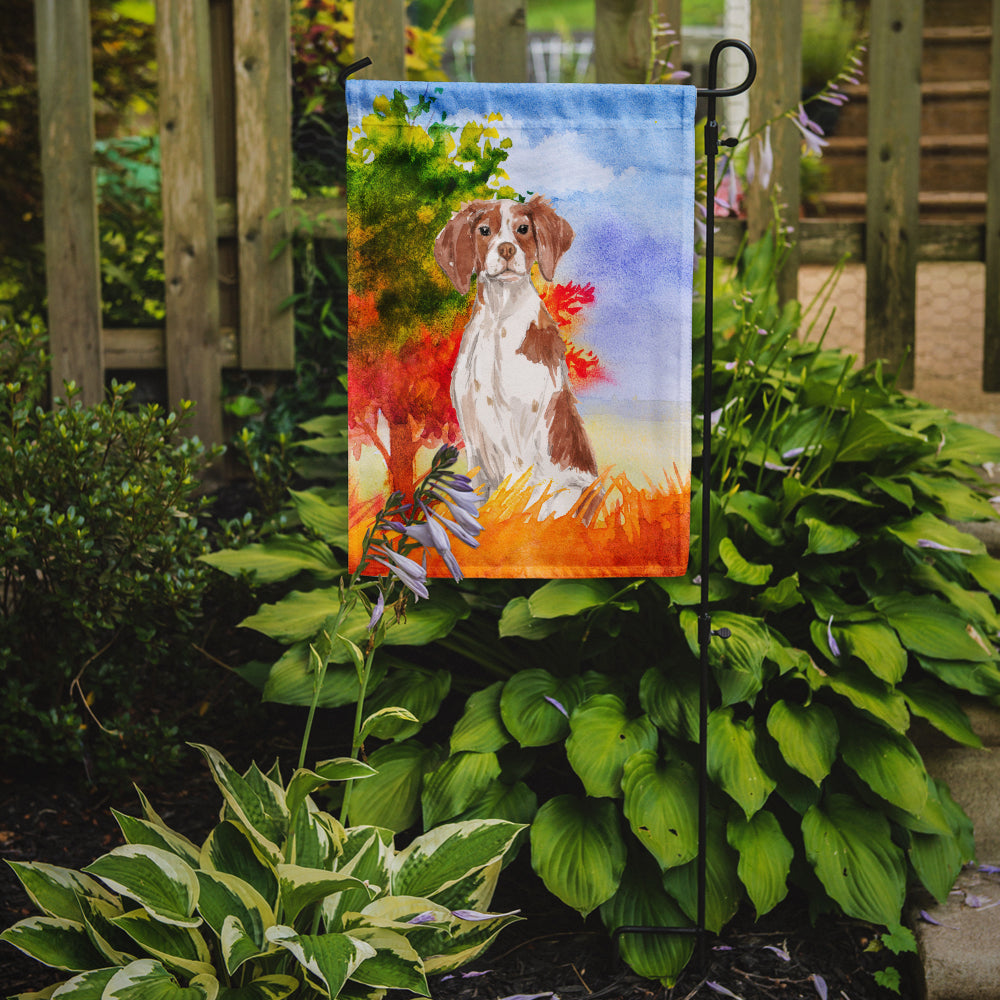 Caroline's Treasures Fall Brittany Spaniel Garden Flag - Outdoor Decorative Yard Flag CK1954GF