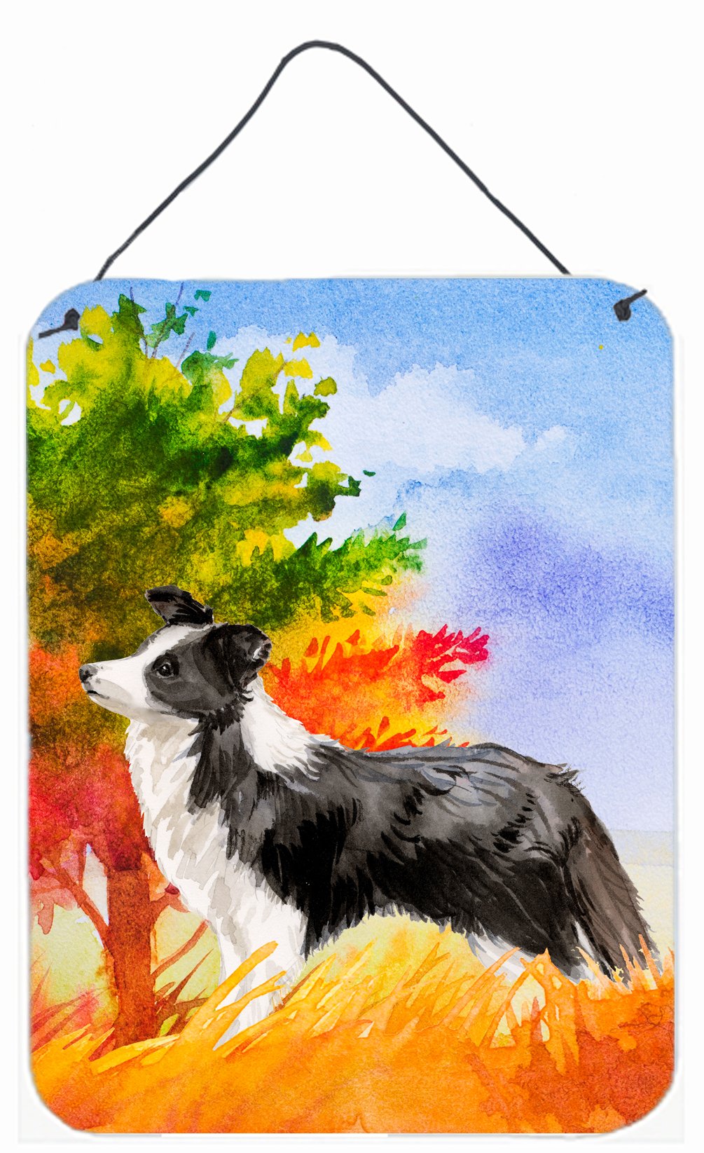 Fall Border Collie Wall or Door Hanging Prints CK1955DS1216 by Caroline's Treasures