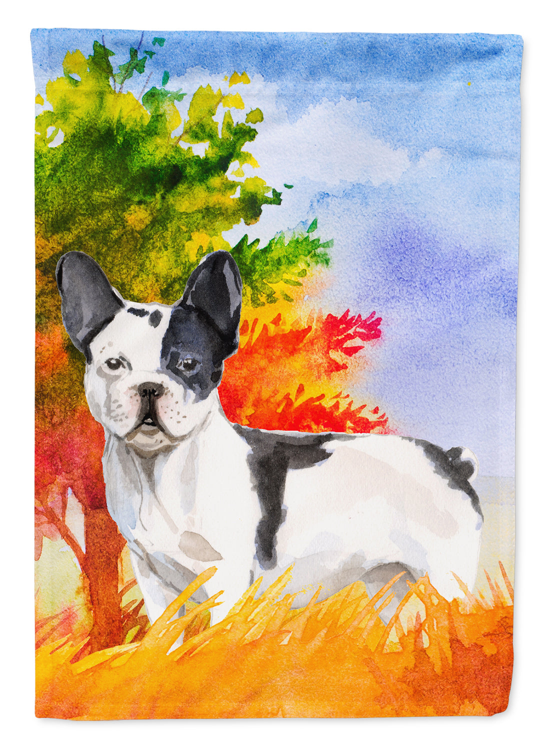 Fall French Bulldog Flag Canvas House Size CK1956CHF  the-store.com.