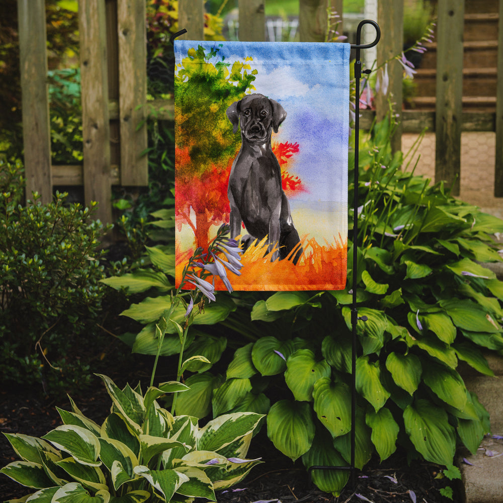 Caroline's Treasures Fall Black Labrador Retriever Garden Flag - Outdoor Decorative Yard Flag CK1957GF