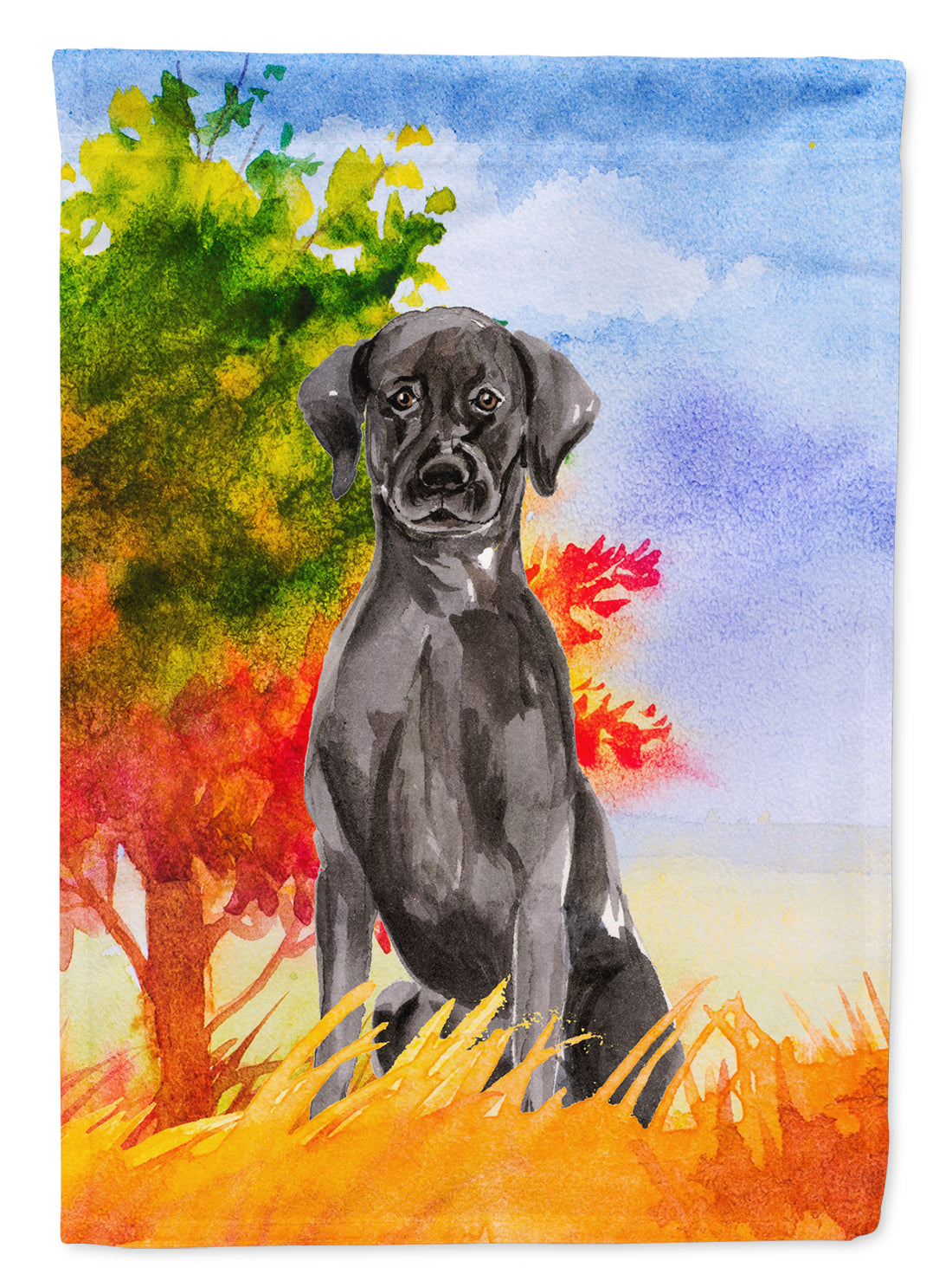 Caroline's Treasures Fall Black Labrador Retriever Garden Flag - Outdoor Decorative Yard Flag CK1957GF