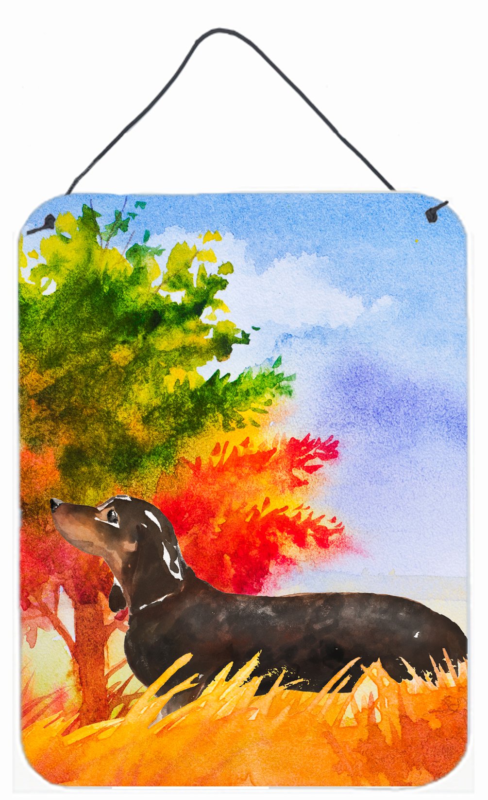 Fall Dachshund Wall or Door Hanging Prints CK1958DS1216 by Caroline&#39;s Treasures
