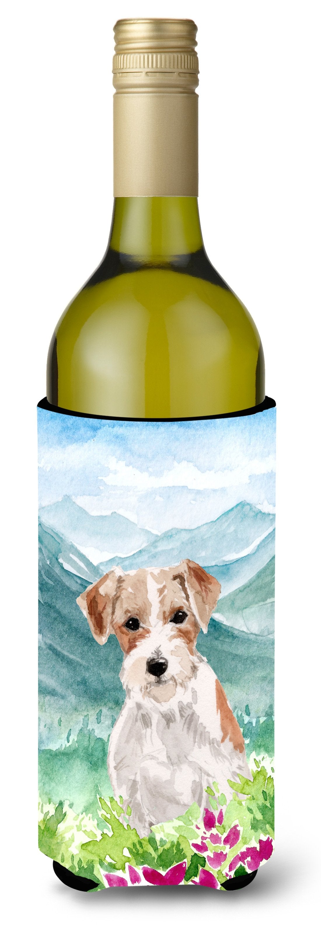 Mountian Flowers Jack Russell Terrier Wine Bottle Beverage Insulator Hugger CK1963LITERK by Caroline&#39;s Treasures