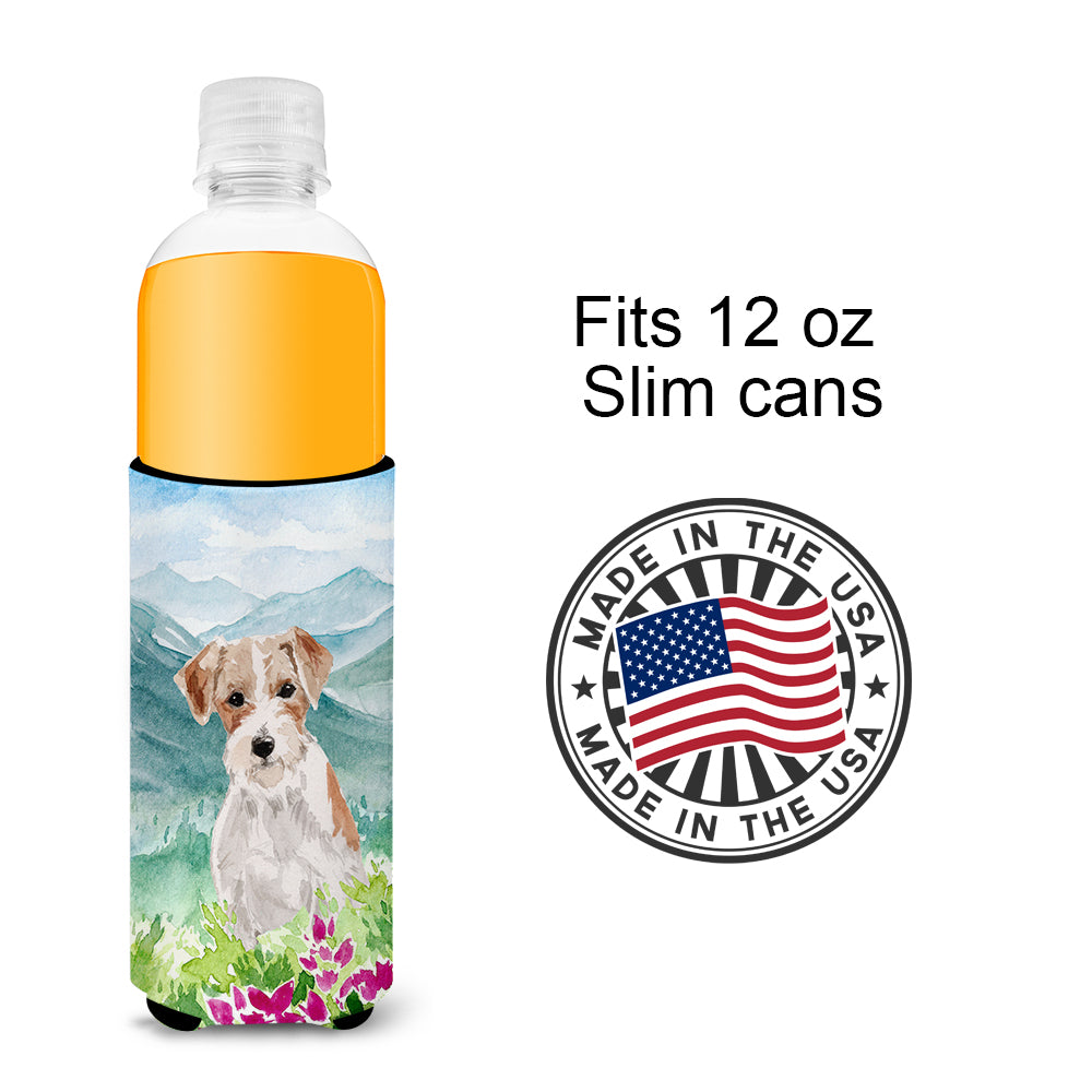 Mountian Flowers Jack Russell Terrier  Ultra Hugger for slim cans CK1963MUK  the-store.com.